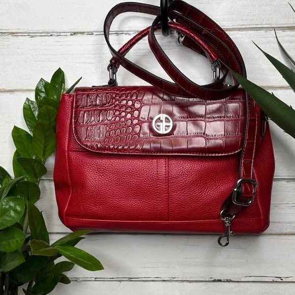 Giani Bernini Red Leather Crossbody/Satchel - Picture 1 of 11